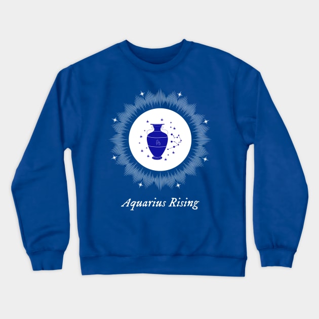 Aquarius Rising Astrology Chart Zodiac Sign Ascendant Crewneck Sweatshirt by Witchy Ways